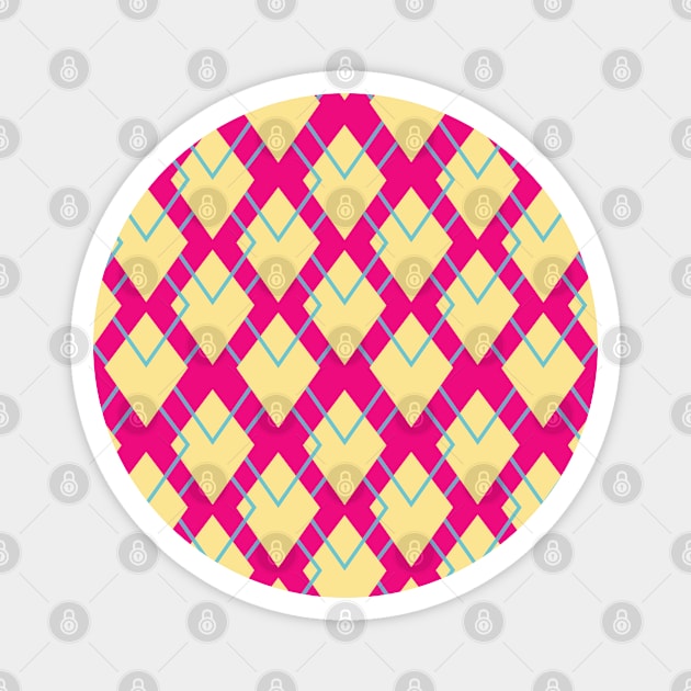 Pink and Yellow Diamond Seamless Pattern 019#001 Magnet by jeeneecraftz